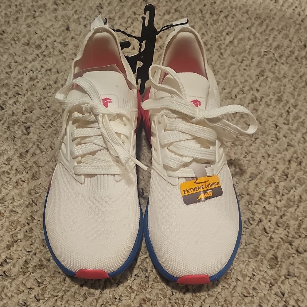 Avia White and Pink Lightweight Sneakers